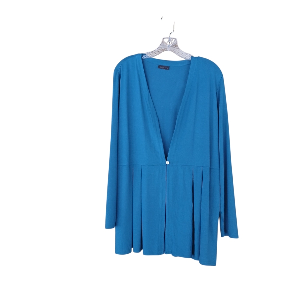 J. Jill Teal V Neck Wearever Collection One Button Blazer Size XL